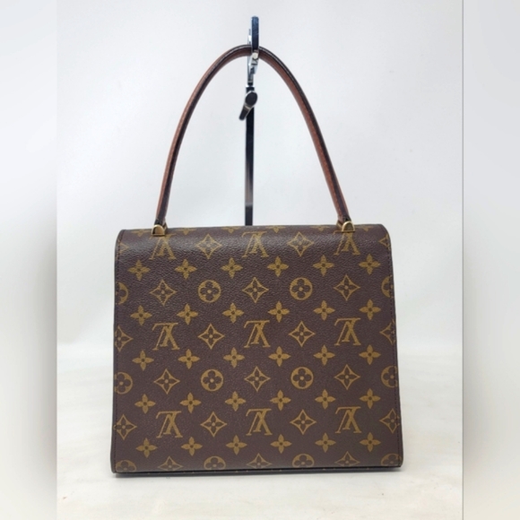 Louis Vuitton Malesherbes Monogram Canvas Leather Top Handle Hand Bag Authentic - Picture 3 of 12